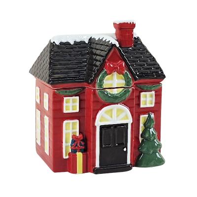 Christmas House Ceramic Cookie Jar