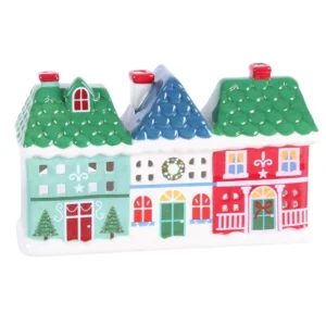 Christmas Street Ceramic Tealight & Incense Holder
